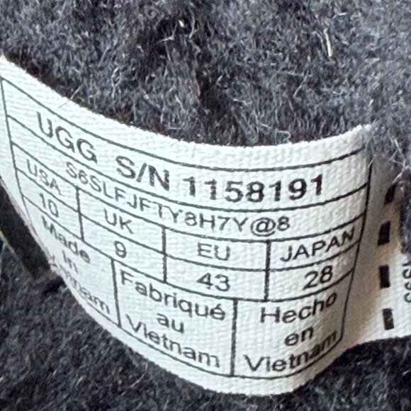 UGG Black Classic Ultra Mini Boots Regen Leather Winter Boots Men Size 10 - Picture 7 of 9